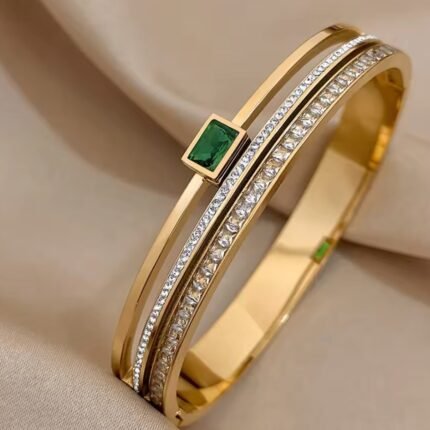 Emerald Grace CZ Bangle