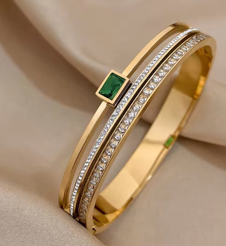 Emerald Grace CZ Bangle (3)